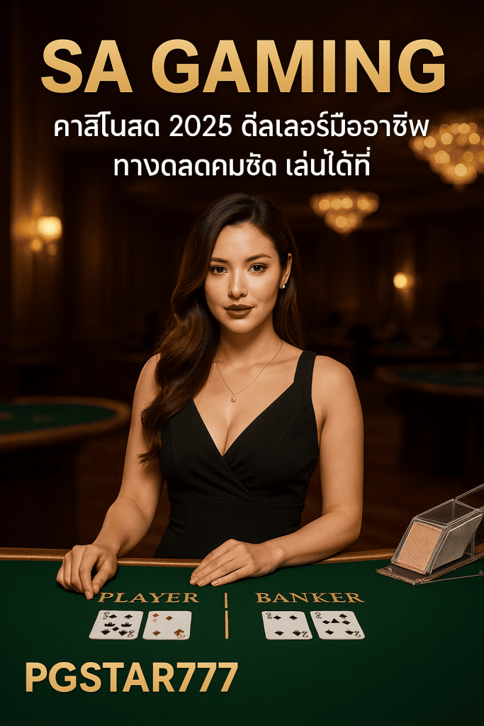 SA GAMING คาสิโนสด 2025 ดีลเลอร์มืออาชีพ ถ่ายทอดสดคมชัด เล่นได้ที่ PGSTAR777
